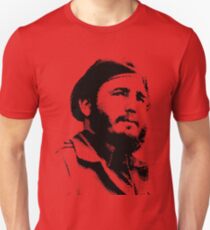 Young Fidel Castro with a Dreamy Look and Beret Unisex T-Shirt
