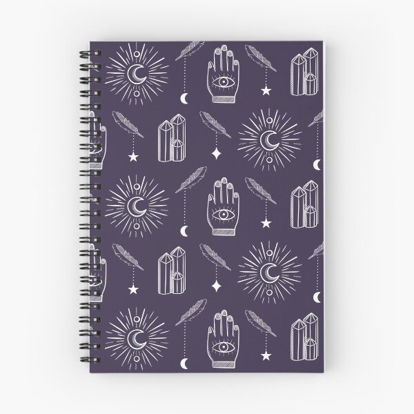 Item preview, Mystic palm - dark purple and white repeat pattern designed and sold by LucyFaulke.
