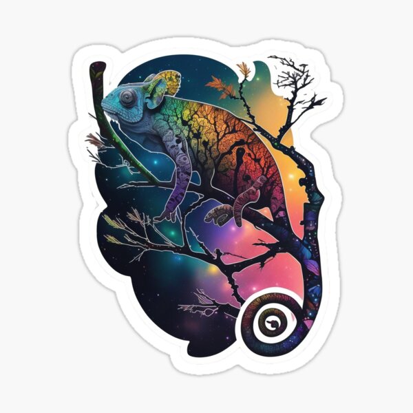 Item preview, Chameleon sticker designed and sold by artyficial-.