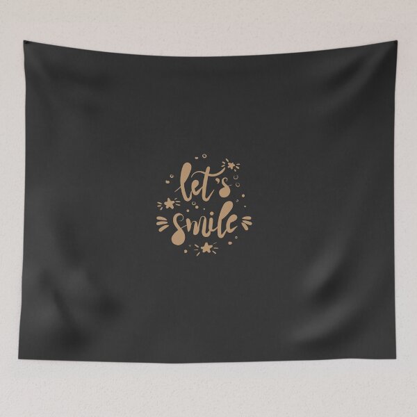 Item preview, let's smile hand lettering in black color | wise quote designed and sold by Graciaisgrace.