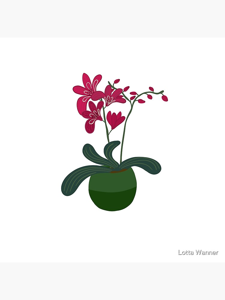Thumbnail 2 of 2, Tote Bag, Orchids in a pot designed and sold by Lotta Wanner.
