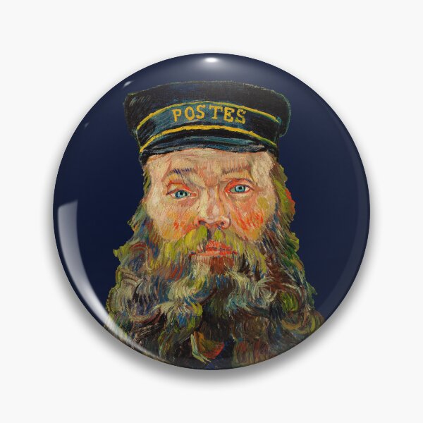 Item preview, The Postman Portrait of Joseph Roulin on a Blue Background by Vincent Van Gogh designed and sold by Pretty  Pixel.