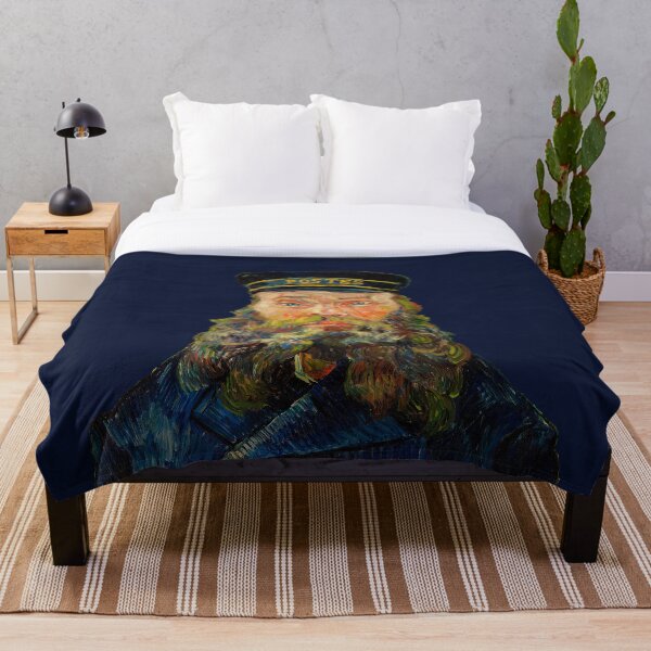 Artikelvorschau, Das Postbotenporträt von Joseph Roulin auf blauem Hintergrund von Vincent Van Gogh entworfen und verkauft von Pretty  Pixel.