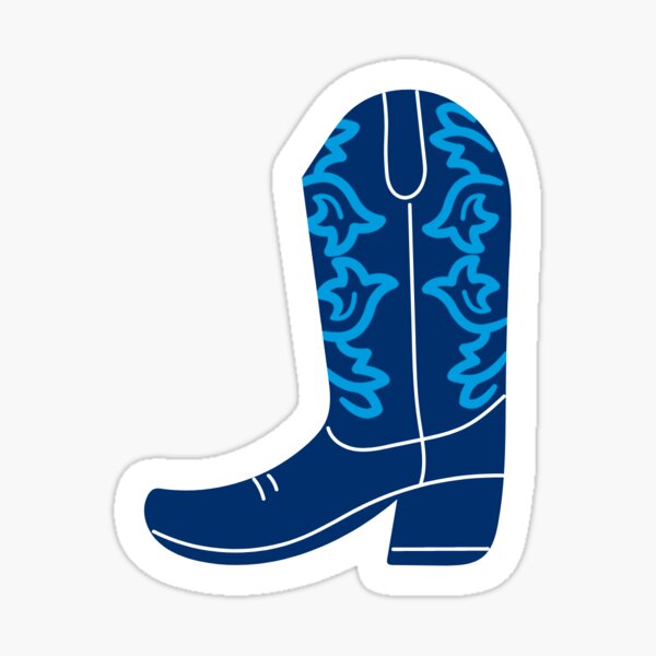 Blue and Blue Cowgirl Boot Sticker' Sticker for Sale by cailinanne