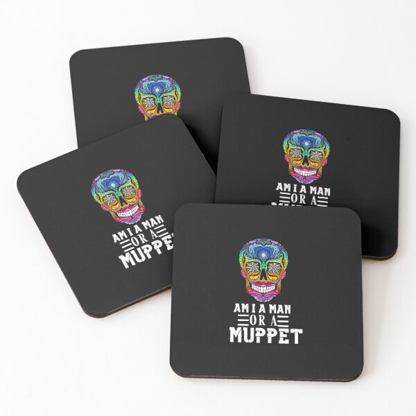 Item preview, Am I a Man or a Muppet Cool & Funky Skeleton Typography Quote designed and sold by thedazzlingmonk.