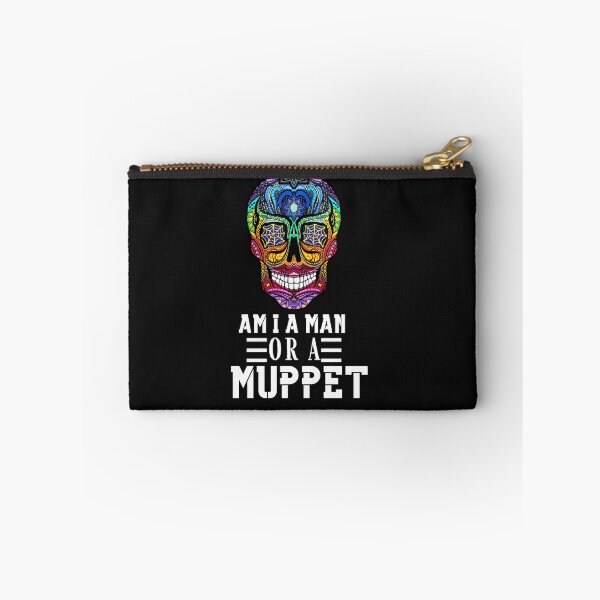Item preview, Am I a Man or a Muppet Cool & Funky Skeleton Typography Quote designed and sold by thedazzlingmonk.
