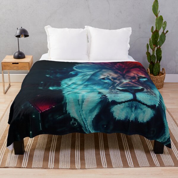Item preview, Colorful Abstract Lion 8-bit Pixel Art designed and sold by PixelDripped.