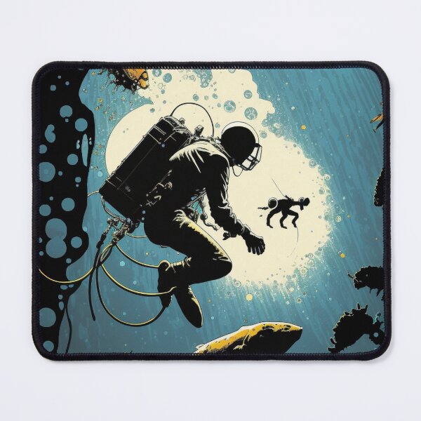 Item preview, Astronaut Diving in The Ocean-Exploring Fish designed and sold by FridPix.