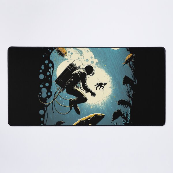 Item preview, Astronaut Diving in The Ocean-Exploring Fish designed and sold by FridPix.