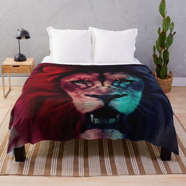 Item preview, Colorful Abstract Lion 8-bit Pixel Art designed and sold by PixelDripped.