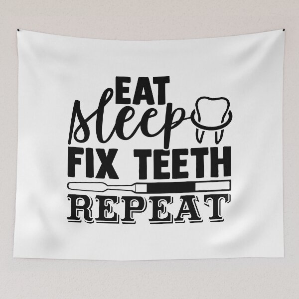 Item preview, EAT SLEEP FIX TEETH REPEAT designed and sold by SticerOcean.