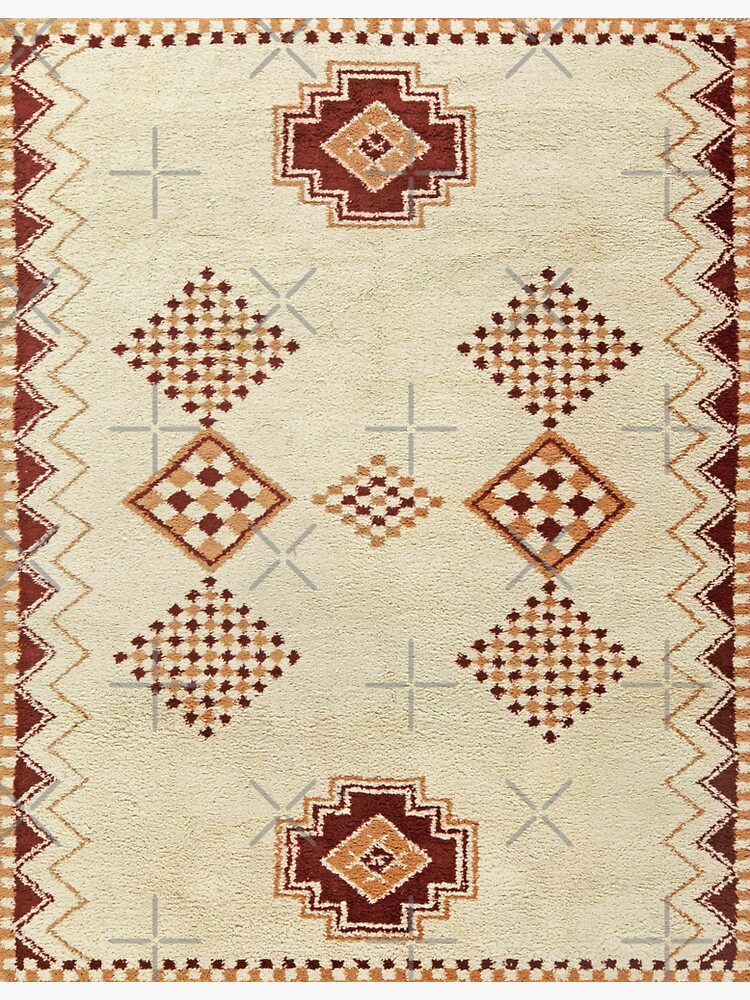 Traditional Vintage Moroccan Berber Rug Design Sticker for Sale