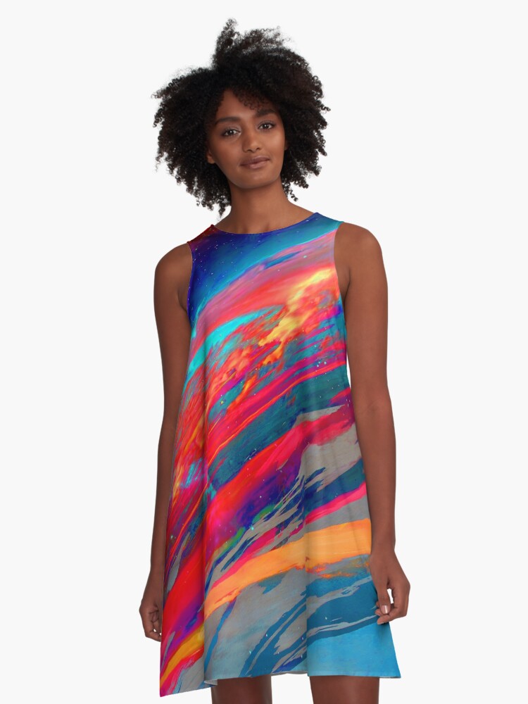 Thumbnail 1 of 4, A-Line Dress, Nebula designed and sold by JoseOchoa.