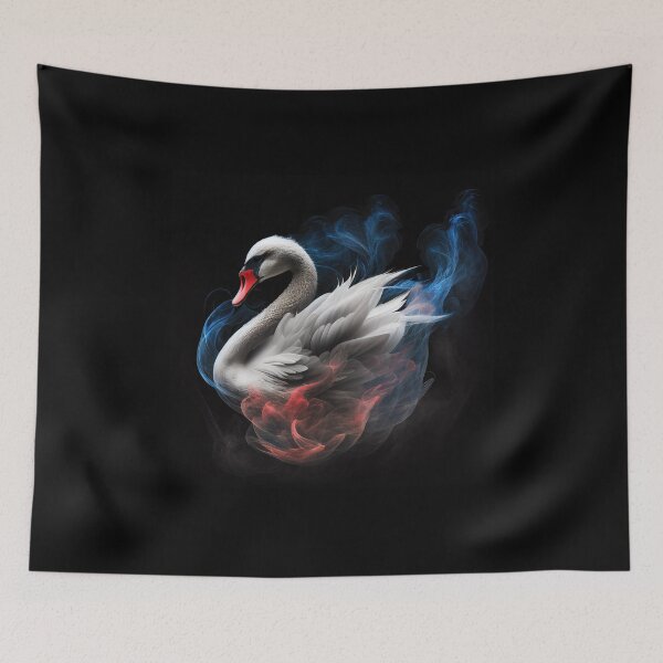 Item preview, Swan with smoke on Black Background  designed and sold by FireFXStudio.