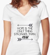 The hunger games quote design Women's Fitted V-Neck T-Shirt