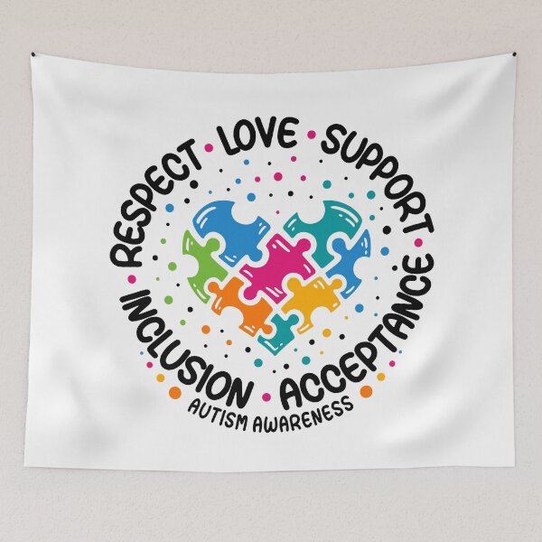 Item preview, Autism Puzzle Ribbon Respect Love Support Autism Awareness designed and sold by Go-Fun.