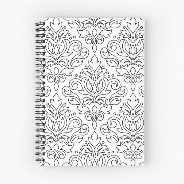Item preview, Scroll Damask Black on White Line Pattern designed and sold by NataliePaskell.