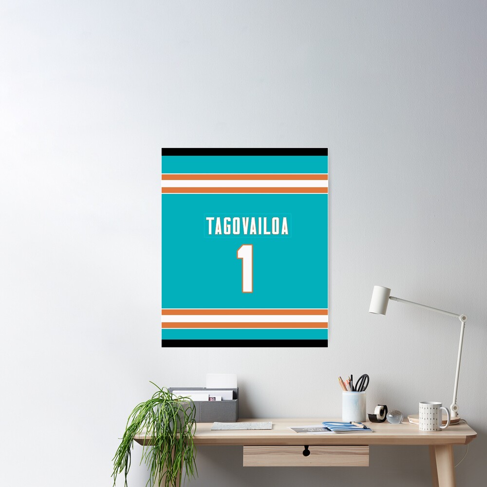 Tua Tagovailoa Jersey Artwork Poster for Sale by lawsmargene