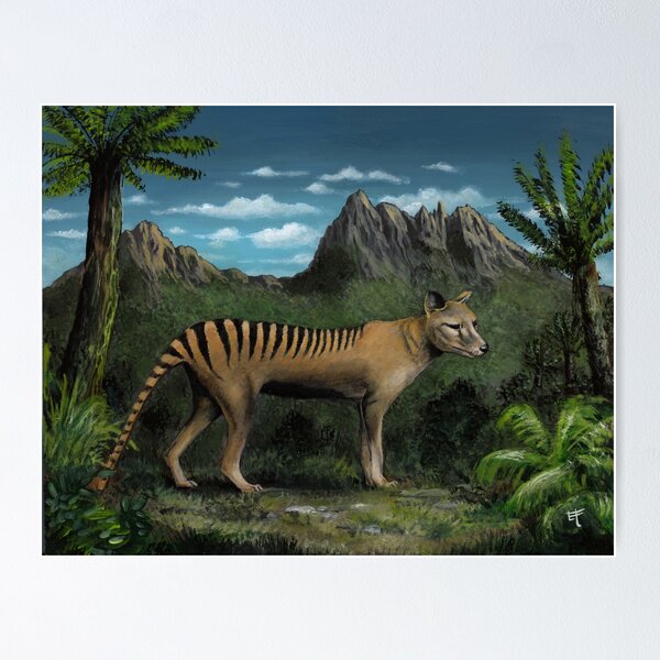 Vista previa del artículo con la obra «Tigre de Tasmania / Thylacine», diseñado y vendido por Sabistar.