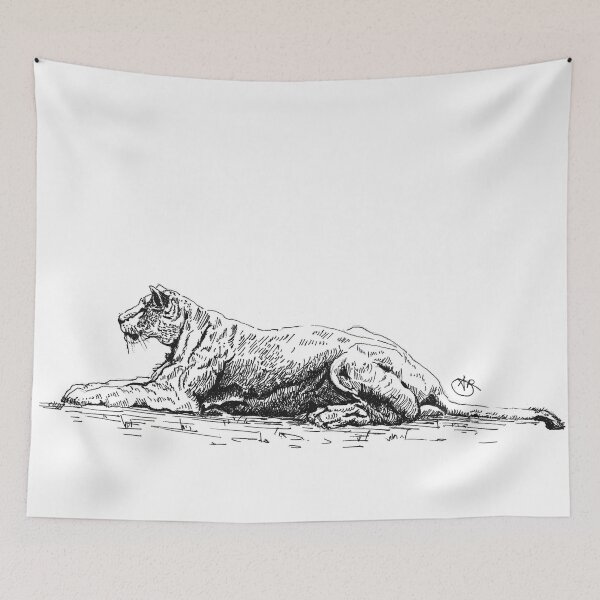 Item preview, Relaxing Lioness in the tundra designed and sold by angipangi7.