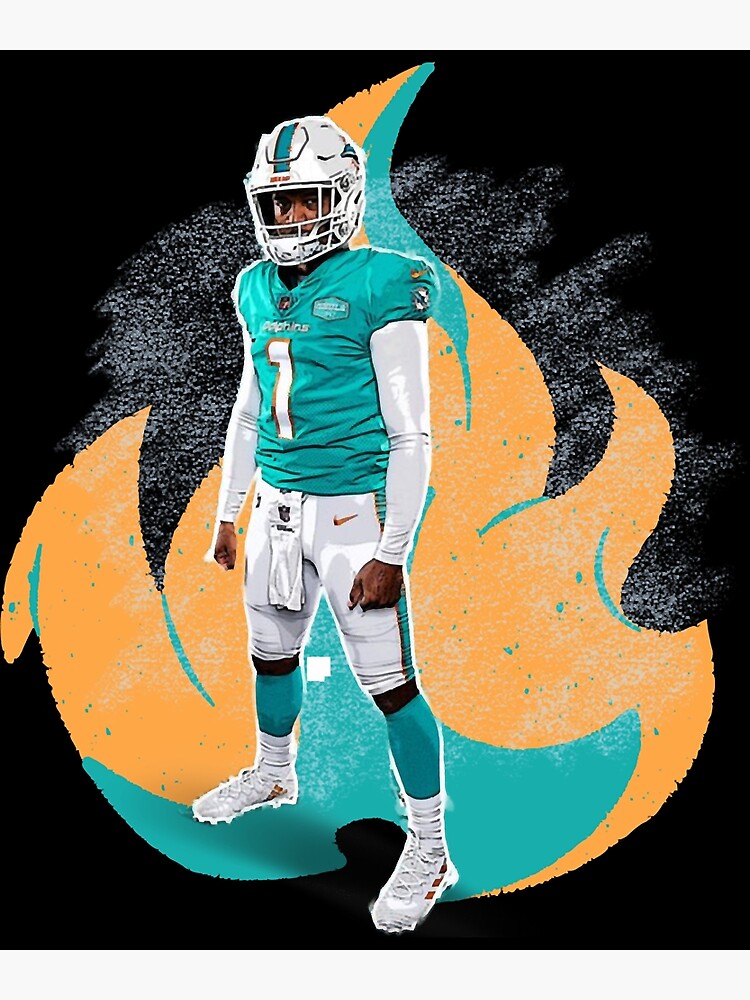 Tyreek Hill Miami Dolphins Football Illustrated Art Poster 