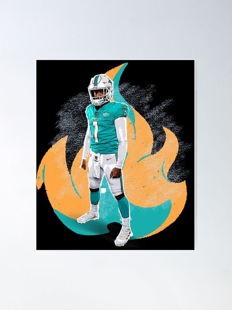 Tyreek Hill Miami Dolphins Sketch Art 20 Poster