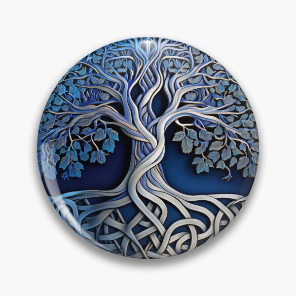 Item preview, Celtic tree of life in cobalt and silver. designed and sold by Left-Hand-Tree.