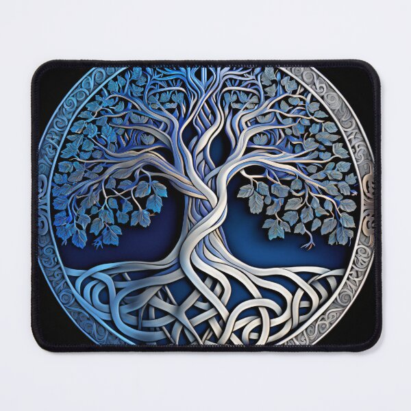 Item preview, Celtic tree of life in cobalt and silver. designed and sold by Left-Hand-Tree.