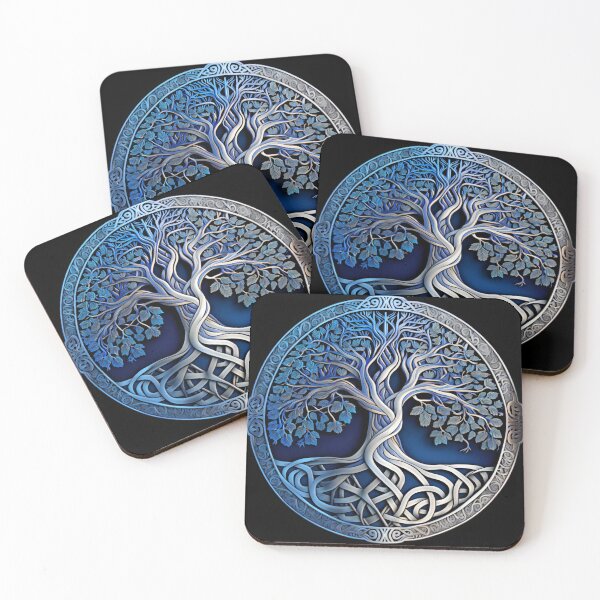 Item preview, Celtic tree of life in cobalt and silver. designed and sold by Left-Hand-Tree.