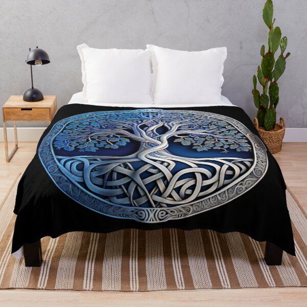 Item preview, Celtic tree of life in cobalt and silver. designed and sold by Left-Hand-Tree.