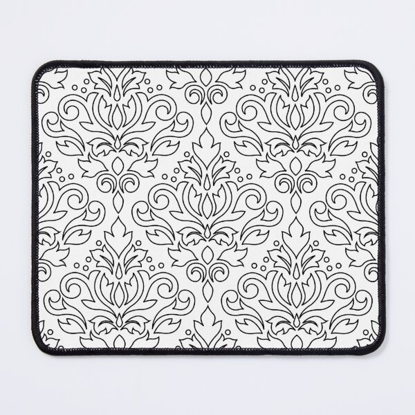 Item preview, Scroll Damask Black on White Line Pattern designed and sold by NataliePaskell.
