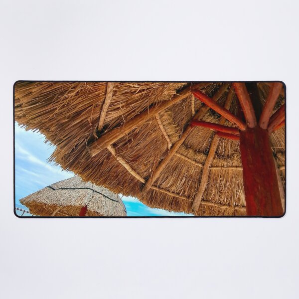 Item preview, Paradise Found: Thatched Umbrella on a Caribbean Beach with Stunning Ocean View designed and sold by PhotografeeMrsB.
