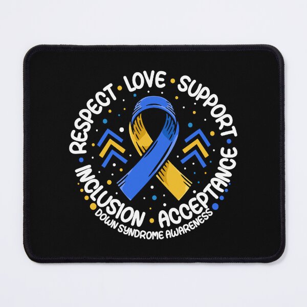 Item preview, Down Syndrome Blue and Yellow Ribbon Respect Love Support Down Syndrome Awareness designed and sold by Go-Fun.
