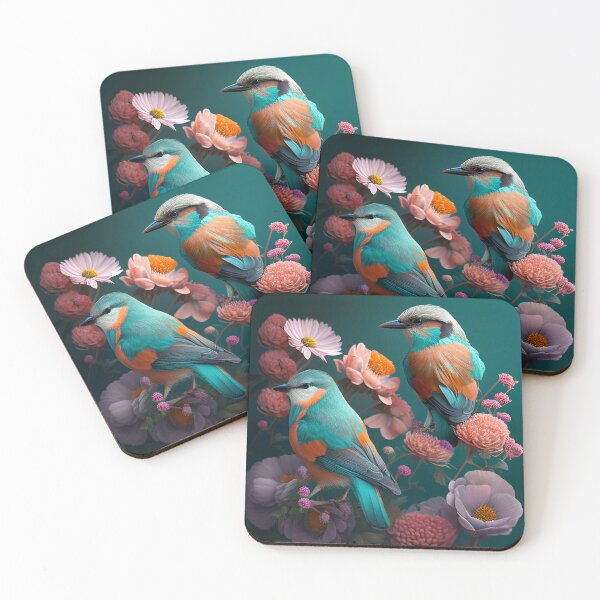 Item preview, Two Vintage Birds With Flowers designed and sold by My-Magic-World.