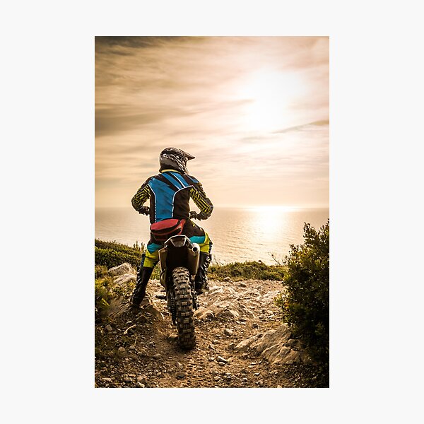 Enduro bike rider Photographic Print