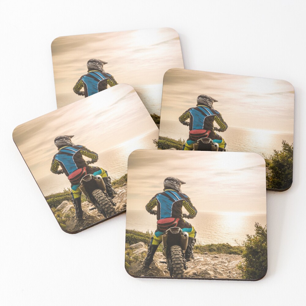 Enduro bike rider Coasters (Set of 4)