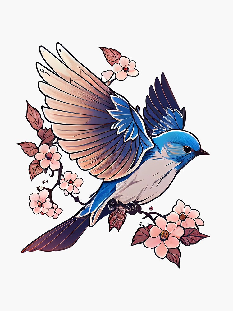 Blue Bird Tattoo Photographic Prints | Sticker