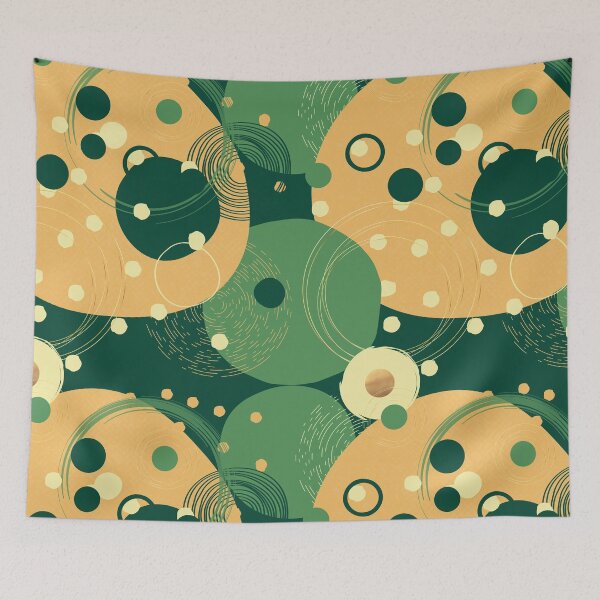Item preview, Green and Yellow Abstract Circles Pattern designed and sold by SoccaTamam.