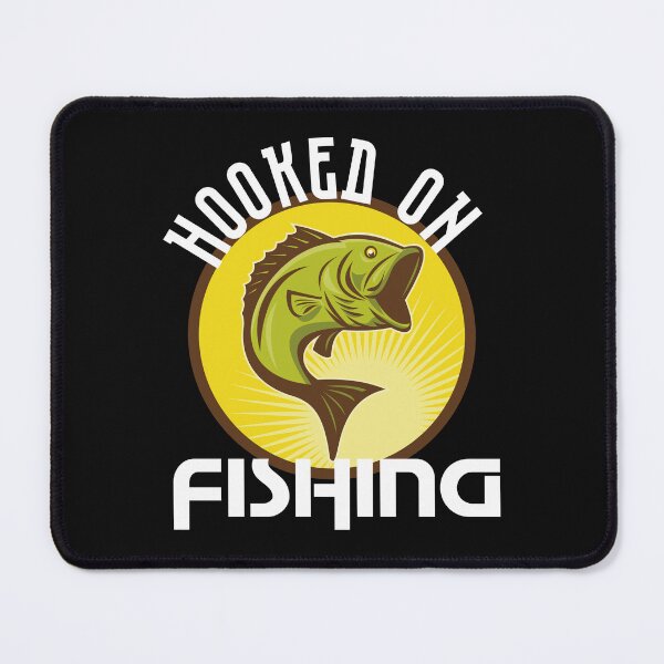 Item preview, Hooked on Fishing, Fish Lover Typography Quote, Cute Fish Cartoon designed and sold by thedazzlingmonk.