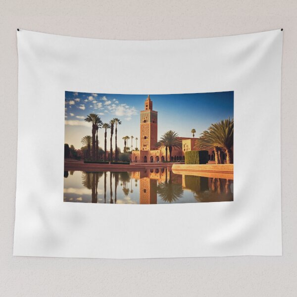 Item preview, Oasis Mosque: A Moroccan Jewel Amidst Palm Trees and Serenity designed and sold by BENMBARK.
