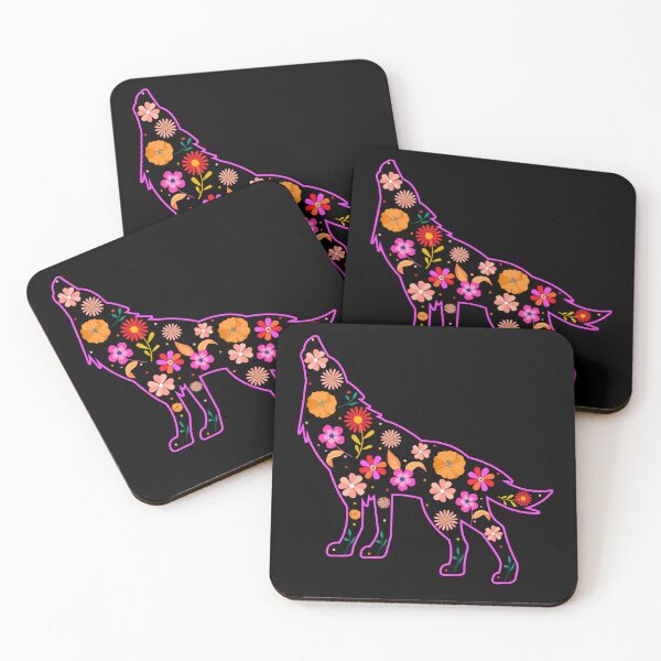 Item preview, wolf flower lover design cute wolf floral gift designed and sold by alaechamlal.