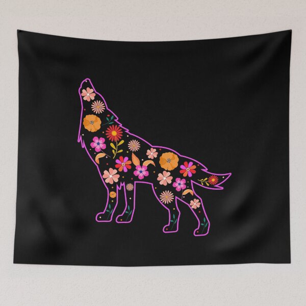 Item preview, wolf flower lover design cute wolf floral gift designed and sold by alaechamlal.
