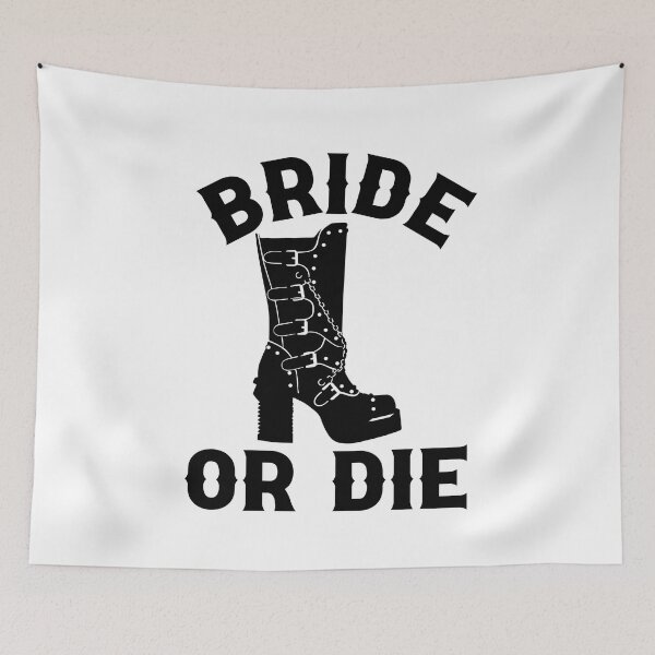 Item preview, Gothic Wedding Bride or Die Black Boot Design for Bachelorette Party designed and sold by mysticblvd.