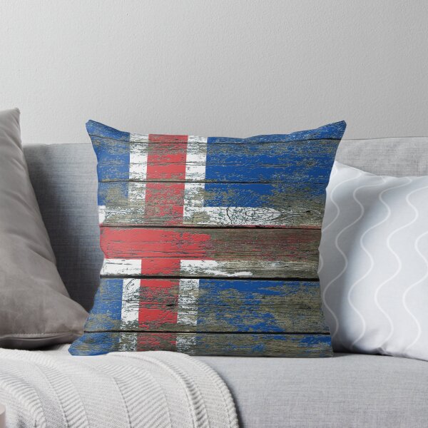 Item preview, Flag of Iceland on Rough Wood Boards Effect designed and sold by JeffBartels.