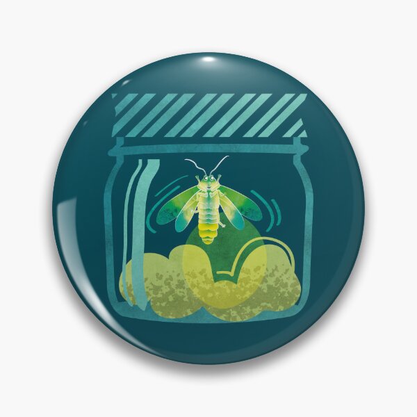 Item preview, Glowing in the moss // teal background jars with lightning fireflies bugs quirky whimsical and bioluminescence lampyridae beetles designed and sold by SelmaCardoso.