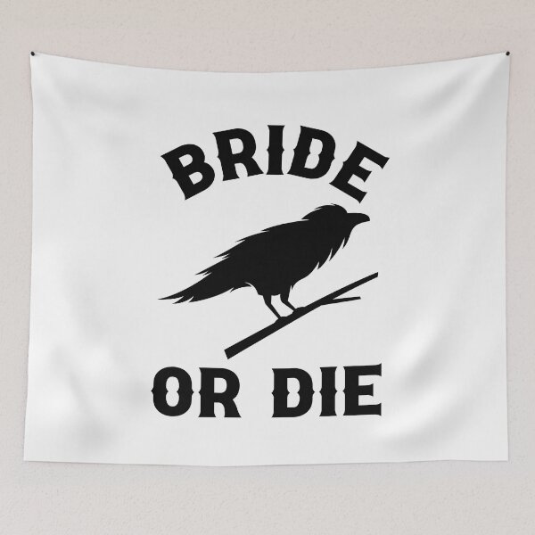 Item preview, Gothic Wedding  Bride or Die Raven Design for Bachelorette Party designed and sold by mysticblvd.