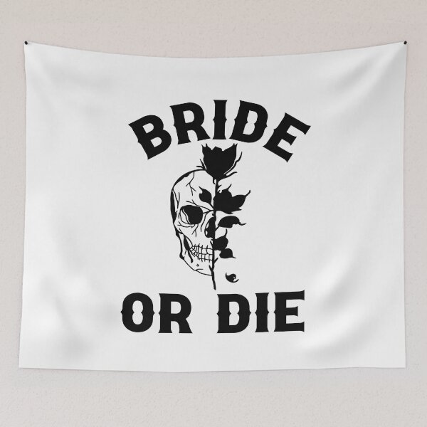 Item preview, Gothic Wedding Bride or Die Skull and Black Rose Design for Bachelorette Party designed and sold by mysticblvd.