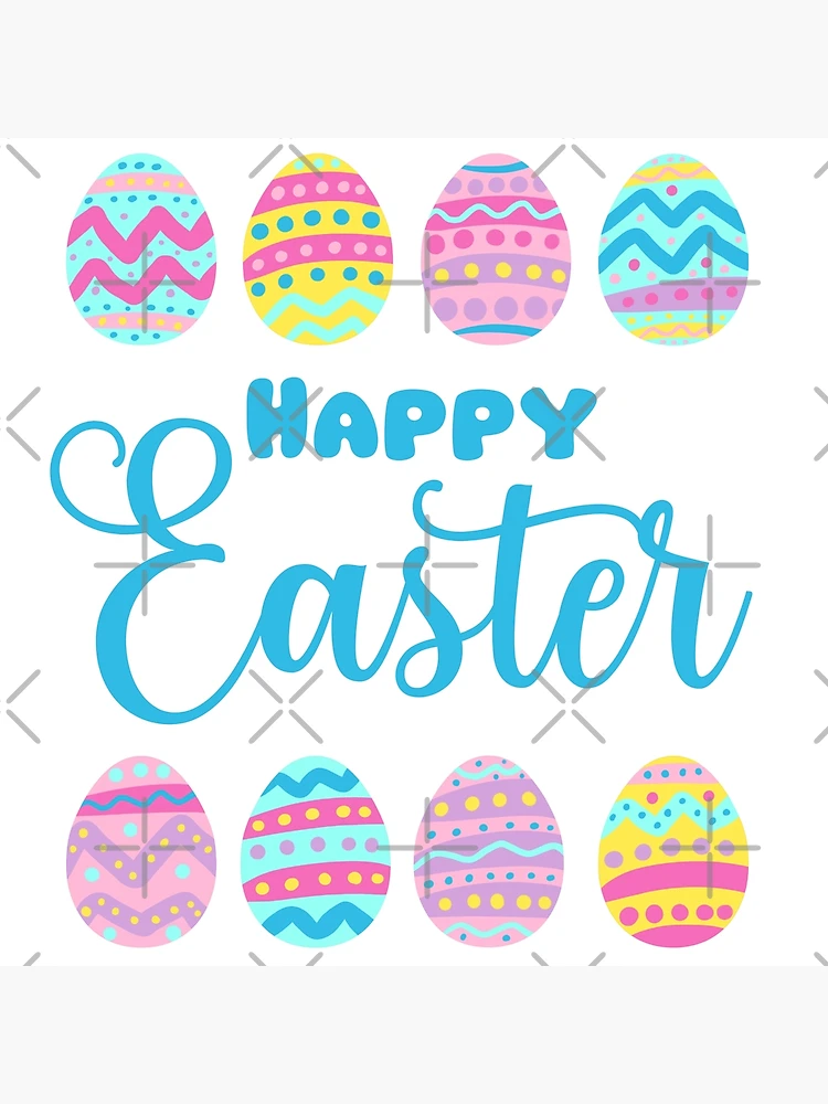 Happy Easter with colorful easter eggs design 