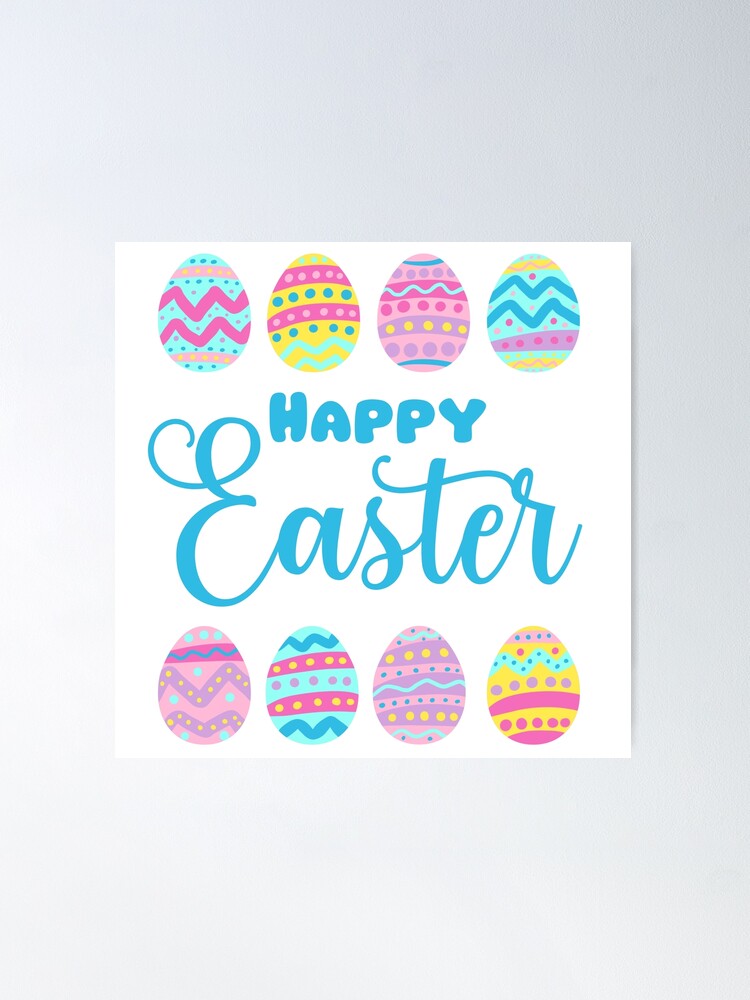 Happy Easter with colorful easter eggs design 