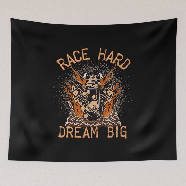 Item preview, Race Hard Dream Big Motor Racer Car Racing Motorsports Drag Racing Mechanic Supercharger Street Racing Engine designed and sold by CarantinedChaos.